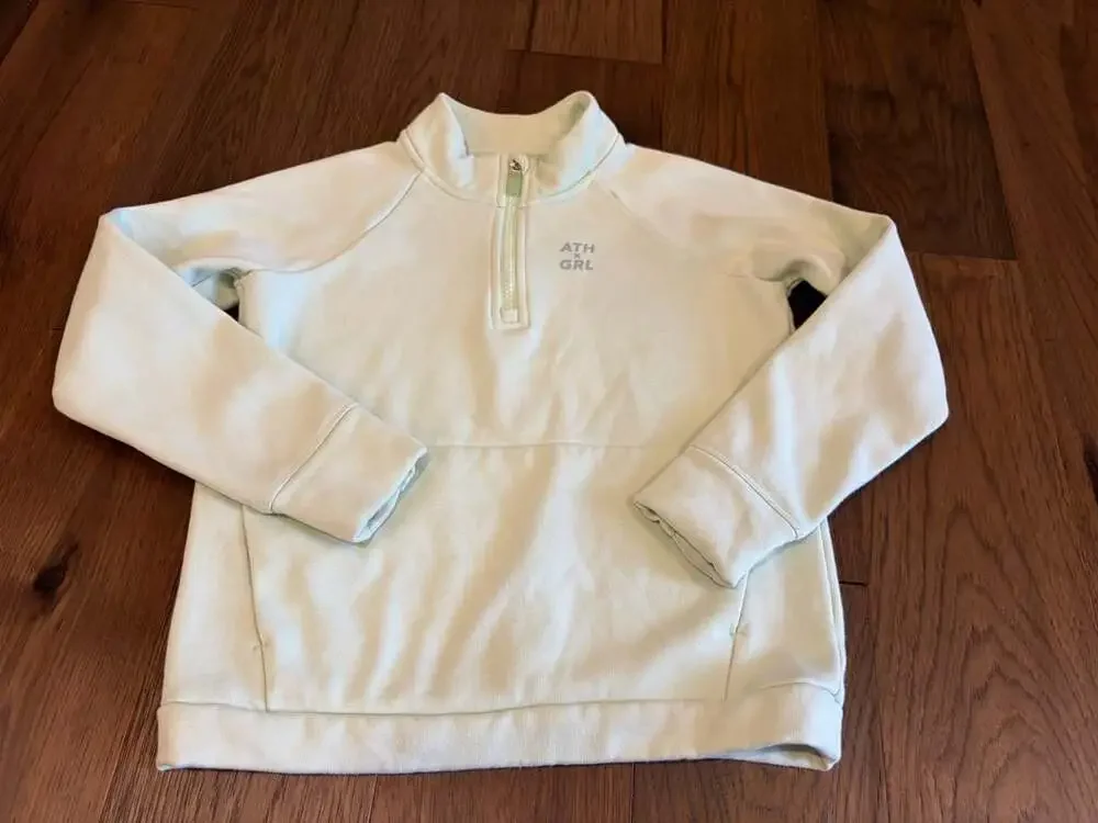 Athleta Girl 1/2 Zip Pullover Size L/12 Mint Green Fleece